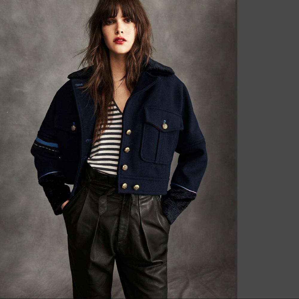 FREE PEOPLE Cropped Eisenhower Jacket NWT - Picture 2 of 6